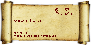 Kusza Dóra névjegykártya